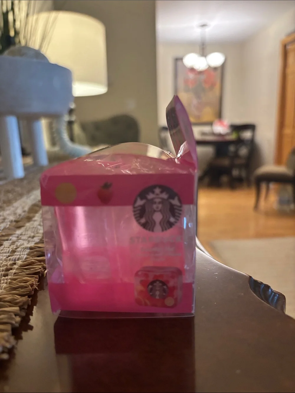 Starbucks Pink Strawberry Acai Kids Squishy Ice Cube Toy